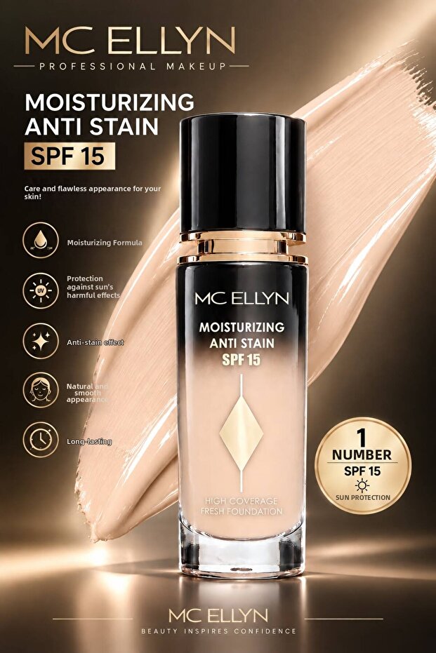 Mc Ellyn Moisturizing Anti Stain Anti-Blemish Sunscreen Spf 15 Foundation 01