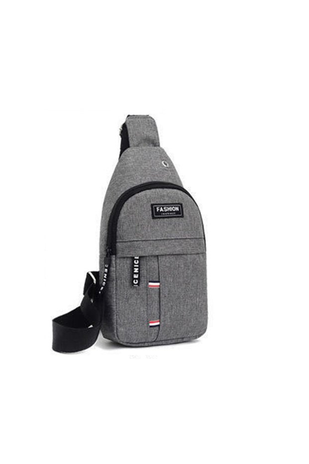 Grey Men's Chest Bags Casual Waist Bags Small Short Trip Travel Carry Bags Men's Waterproof Shoulder