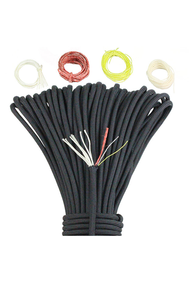 25FT 10X-25FT Black Noble Eagle 25FT 7.5M 550 10-core Paracord 4mm Outdoor Camping Survival Tool PE