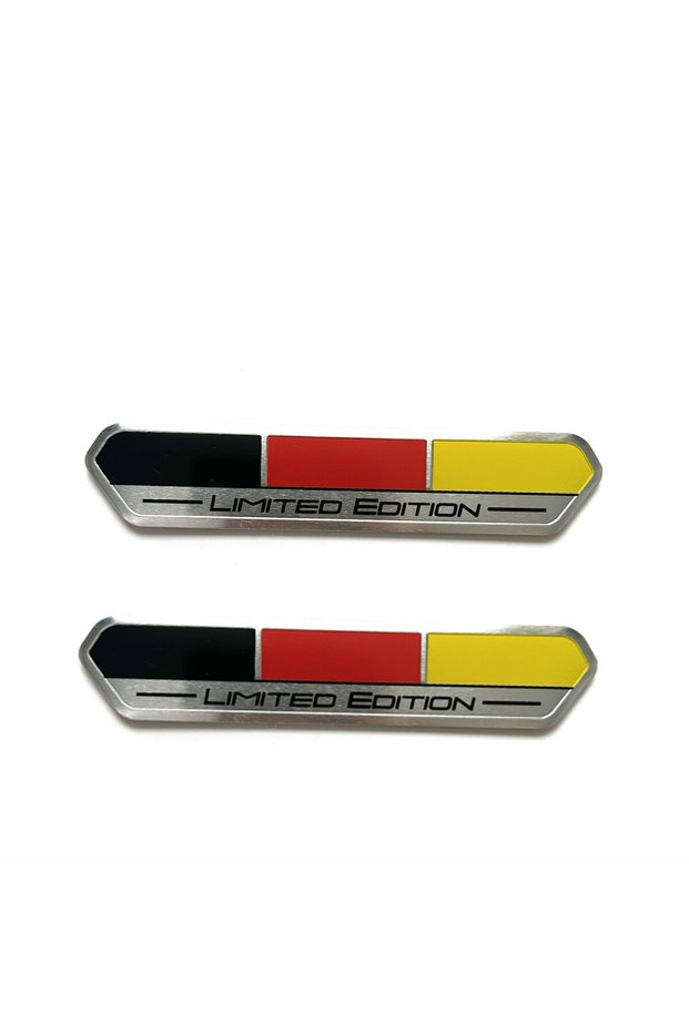 B 2pc Limited Edition Germany National flag Aluminium Adhesive Emblem Rear Trunk Badge Fender Sticke
