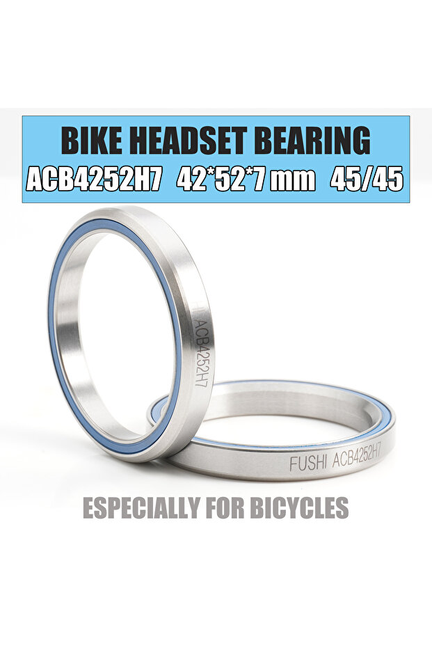 2pc ACB4252H7 Headset Bearing 42*52*7 MM 45/45 Angular Contact 1-1/2 Inch Bicycle for Bike Frame Hea