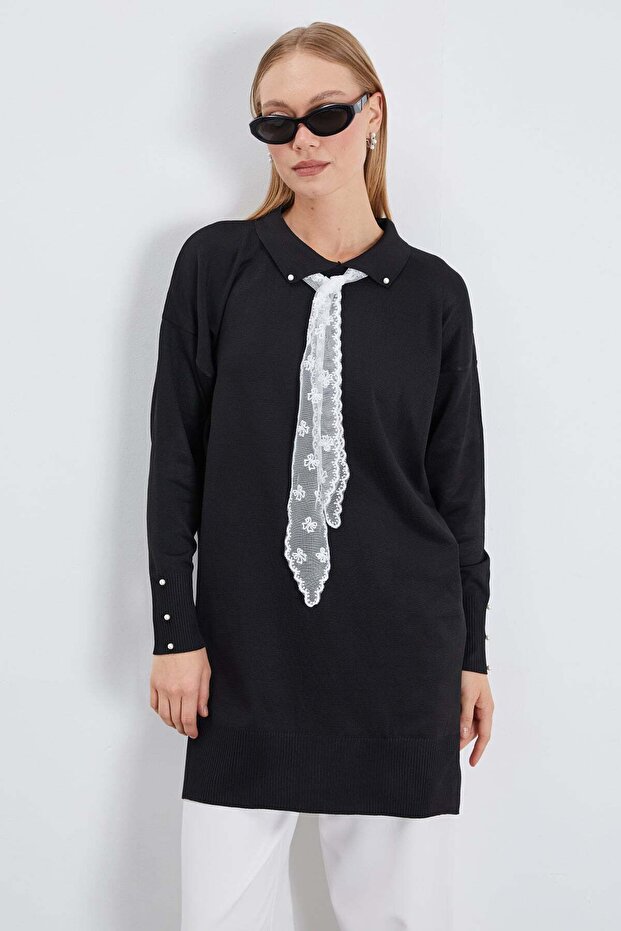 Fullamodest Lace Scarf Knitwear Tunic