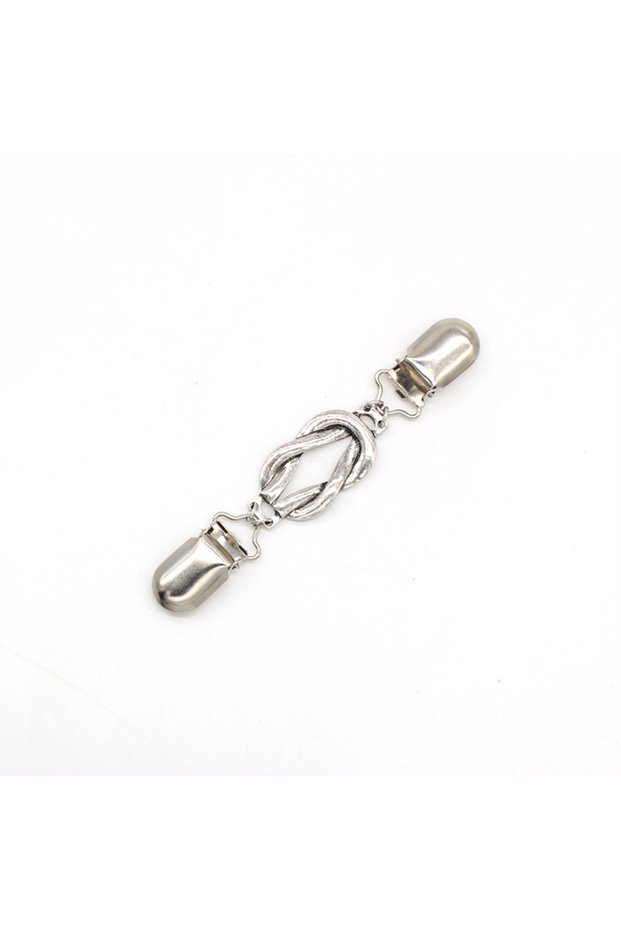Silver Elegant Sweater Clips Retro Back Cinch Shawl Cardigan Collar Clip to Tighten Dress Pant Waist