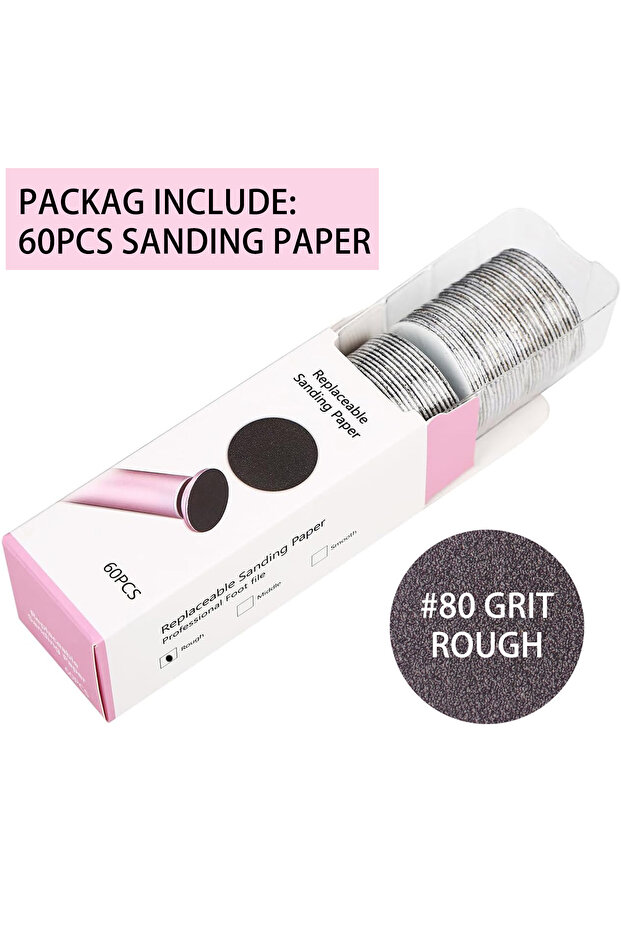 Rough 43mm 60pcs/Box Foot Dead Skin Sandpaper For Electric Nail File Cuticle Callus Replaceable Sand