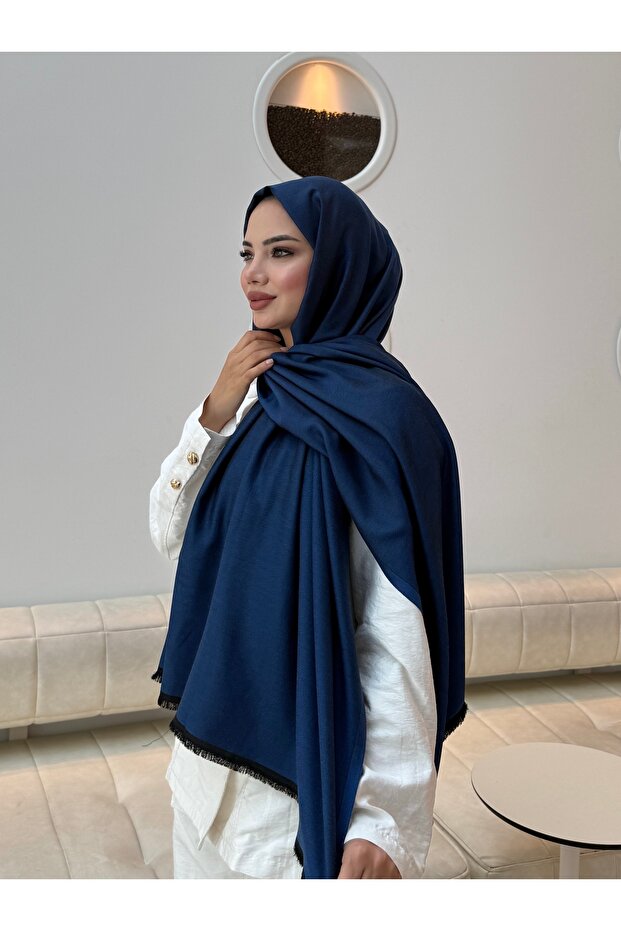 Double-Sided Cashmere Textured Tapestry Woven Shawl 70 X 190 cm Double Color Cotton