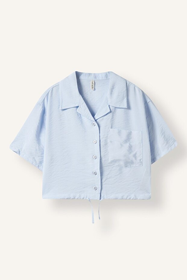 Girls' Crop Short Sleeve Shirt D7641A825Sm