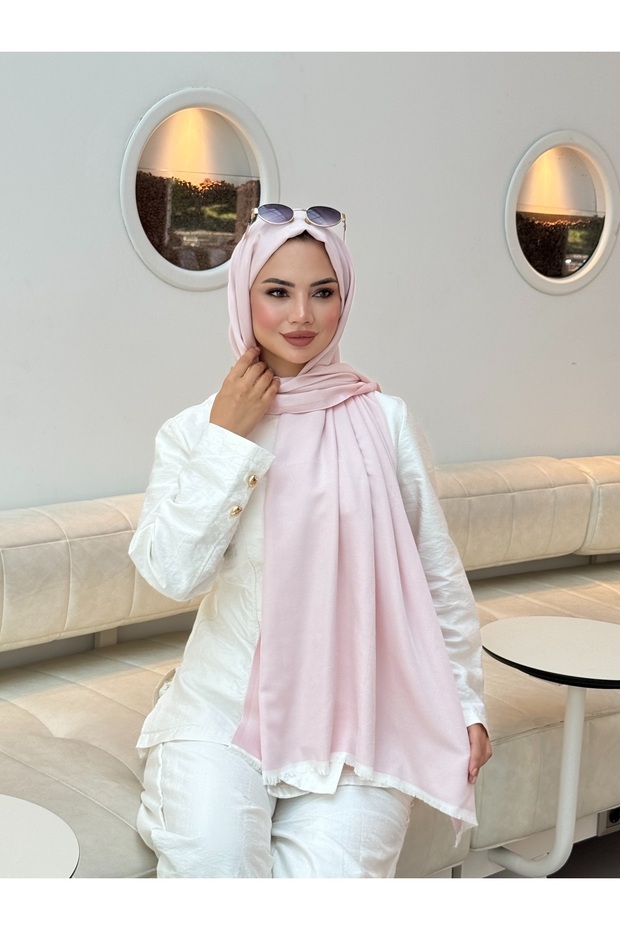 Double-Sided Cashmere Textured Tapestry Woven Shawl 70 X 190 cm Double Color Cotton