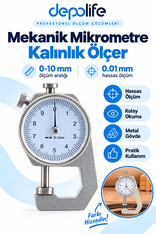 Mechanical Micrometer Thickness Gauge Precision measuring caliper 0-10 mm 0.01 mm measuring