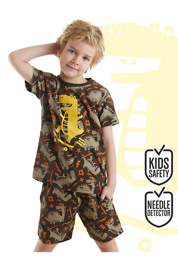 Skateboarding Dino Boys Summer T-Shirt Shorts Set