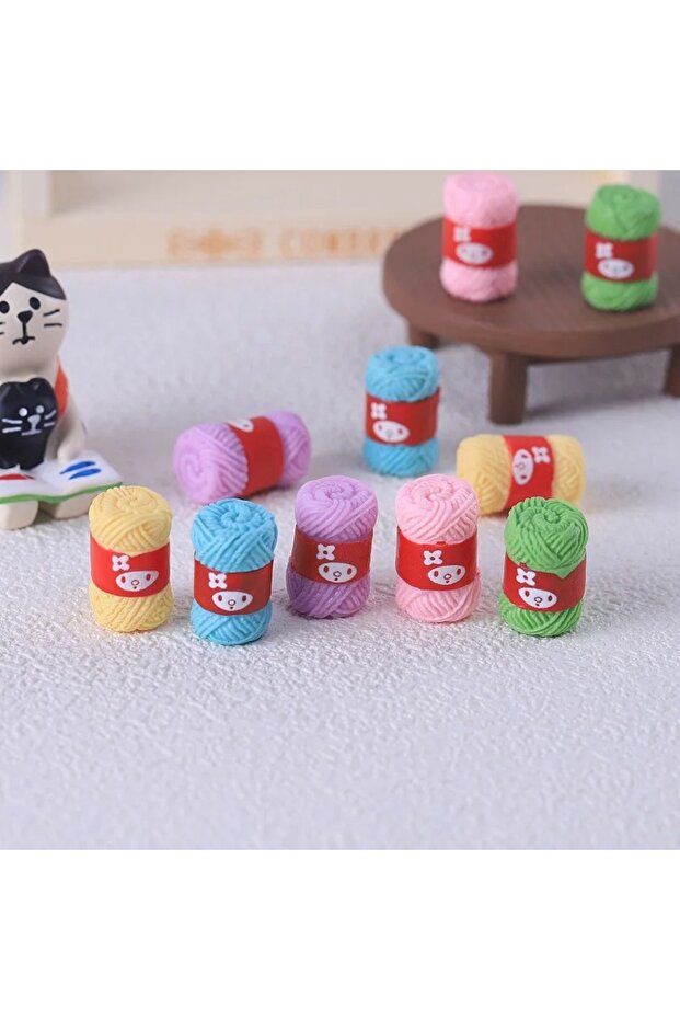 10pcs mix 10Pcs Simulation cartoon yarn ball miniature doll house decoration DIY keychain mobile pho