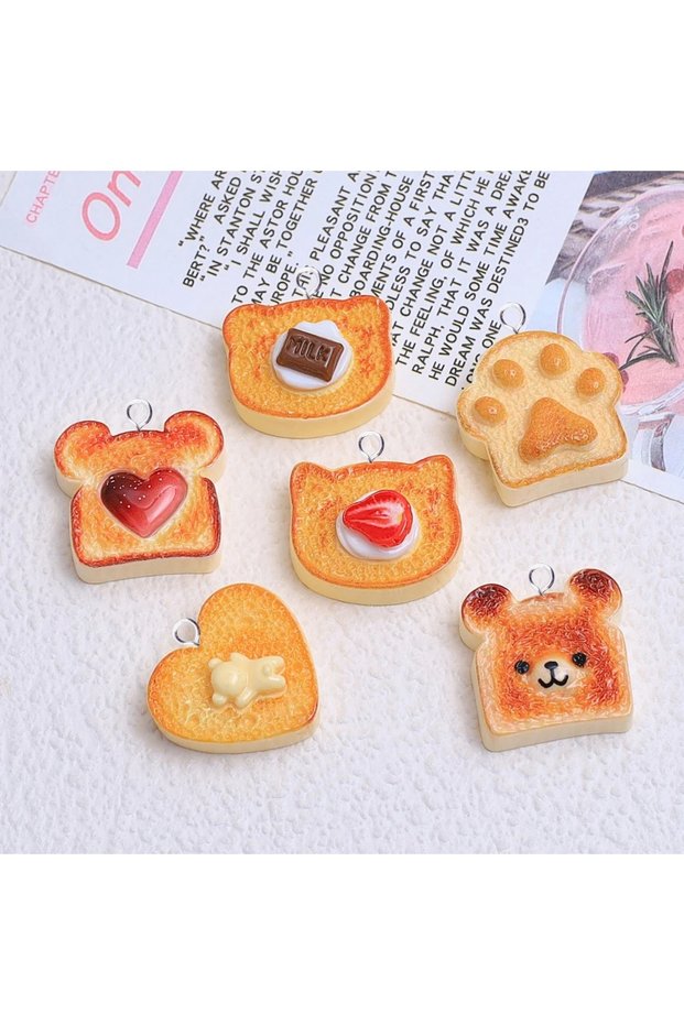 10pcs mix 10pcs Cute Resin Bear Hearts Cookies Charms Handmade Animal Claws Pendant for Jewelry Maki