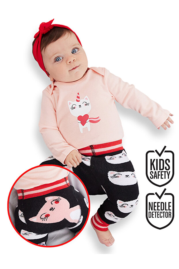 Cat Baby Girl Bodysuit Tights-Pants Set