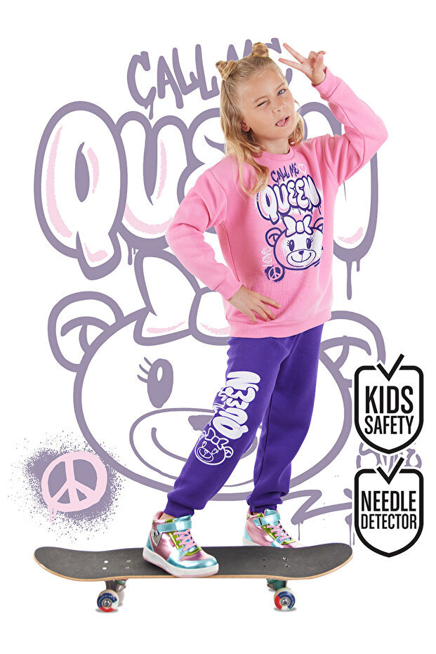 Queen Bear Girls' Tracksuit Set