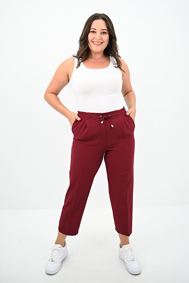 Women's Plus Size High Waist Draped Pants 6201-25