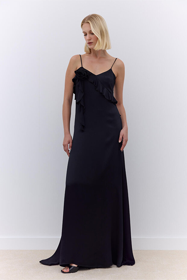 Rosali̇e Strappy Evening Dress Black