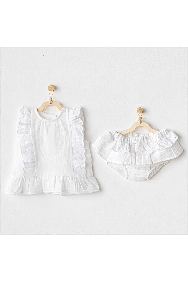 Girl baby set 2 piece muslin home ac25888