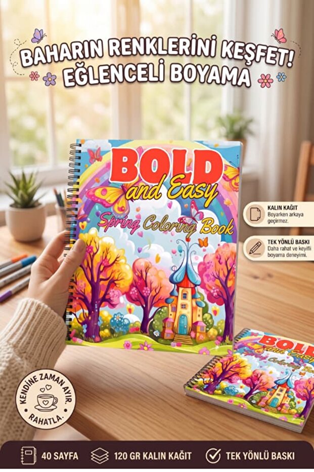 Spring (Spring) Bold and Easy 20 X 20 cm Large Coloring Book