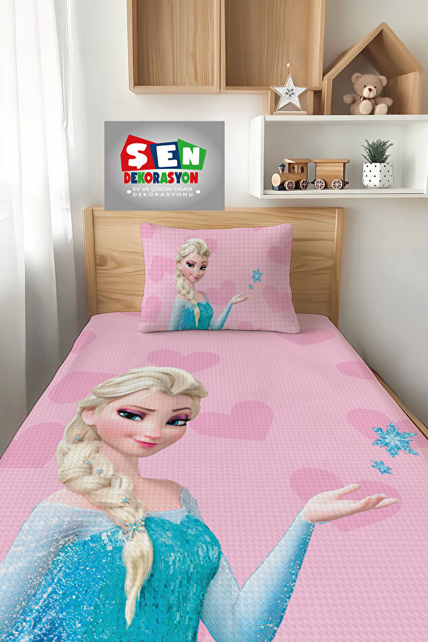 Pink Heart Elsa Children's Pique Set