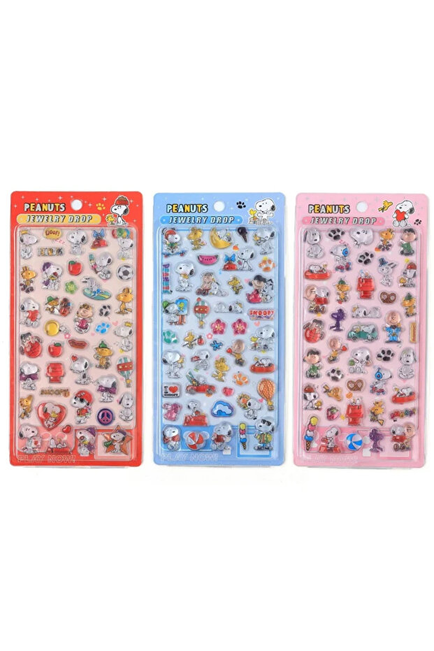 Bandai mixed 3pcs Mixed 3pcs Japanese Snoopy 3d Stickers Cute Diy Phone Case Decorations Kids Toy Ha