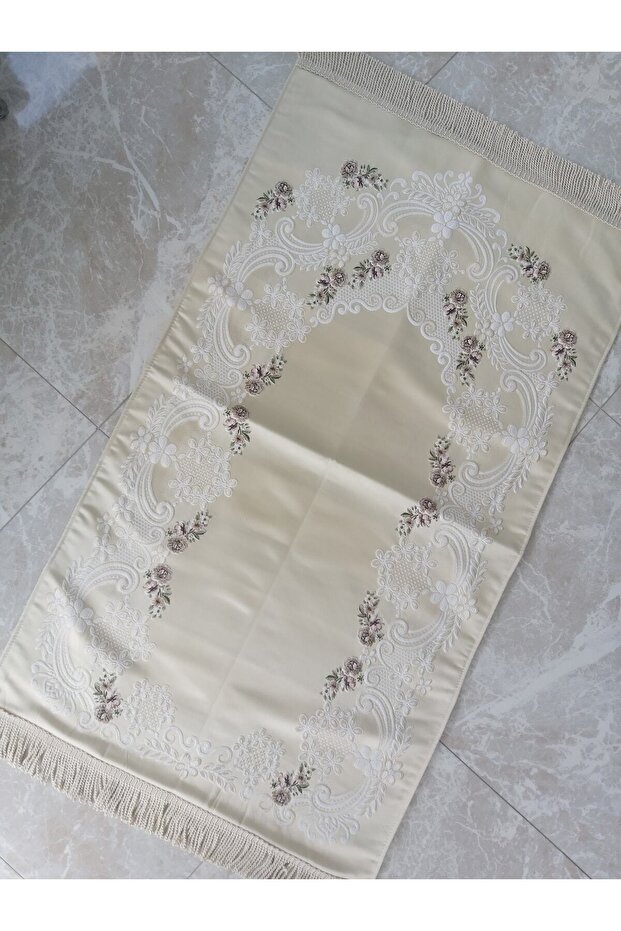 Floral Luxury Elegant Tapestry Prayer Rug (CREAM COLOR)