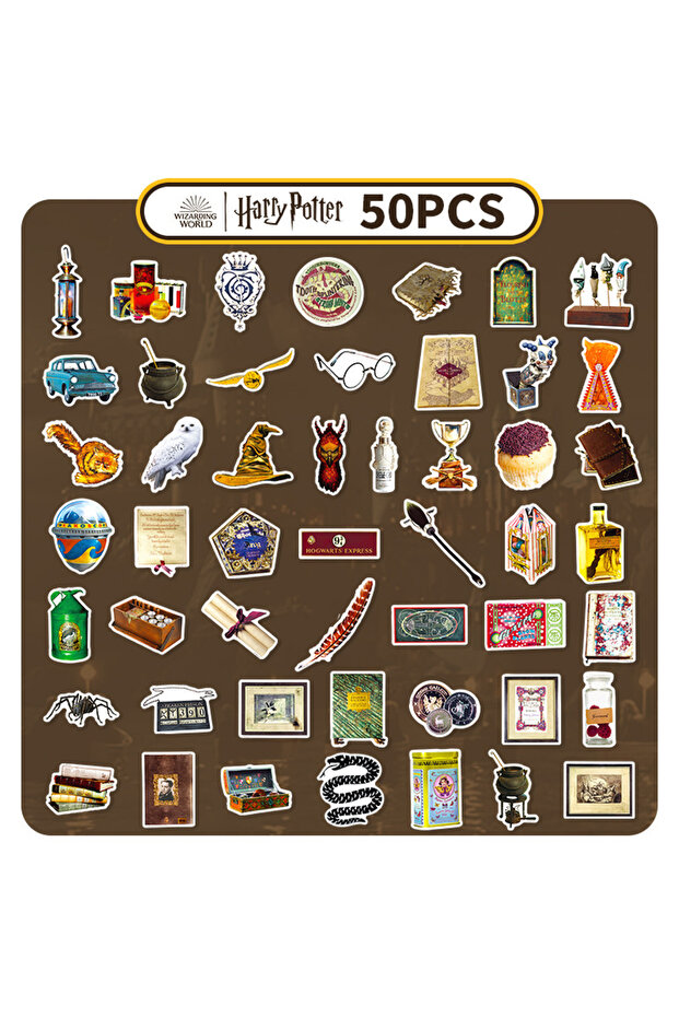 50Pcs-B Genuine 50Pcs Harry Potter Stickers Anime Waterproof For Phone Laptop Scrapbook Suitcase Sti