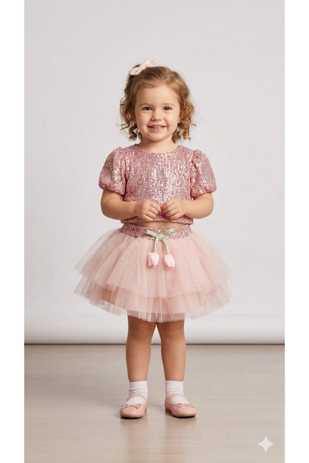 Baby Girl Crop Tutu Skirt Set Ccs-2649