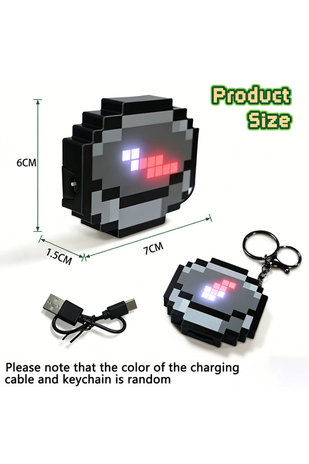 Random 1PCS MC Compass Pixel Style Peripheral design Toy Trinket Movable Compass Keychain Pendant R