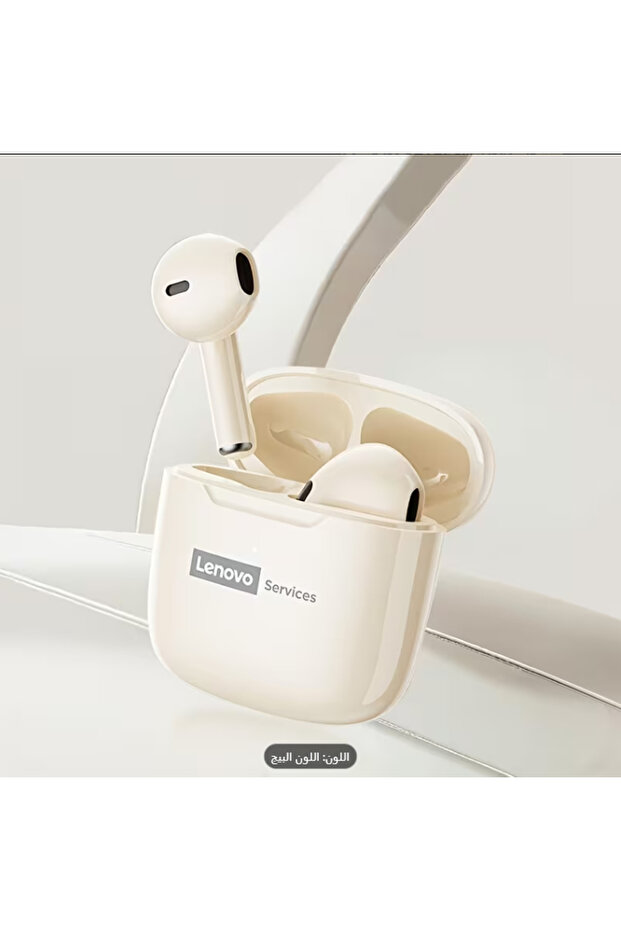 Lenovo's All-New Wireless Headset in Stylish Beige, Featuring the Latest Wireless Communication Technologies.