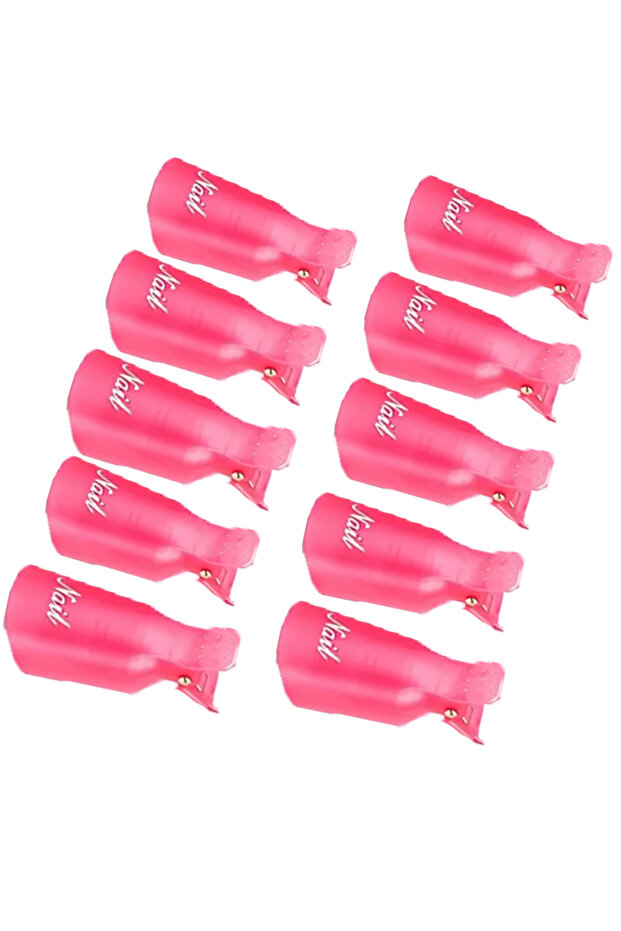 Rose red LULAA 10Pcs/16Pcs Plastic Nail Art Soak Off Cap Clip UV Gel Polish Remover Wrap Tool for Fi