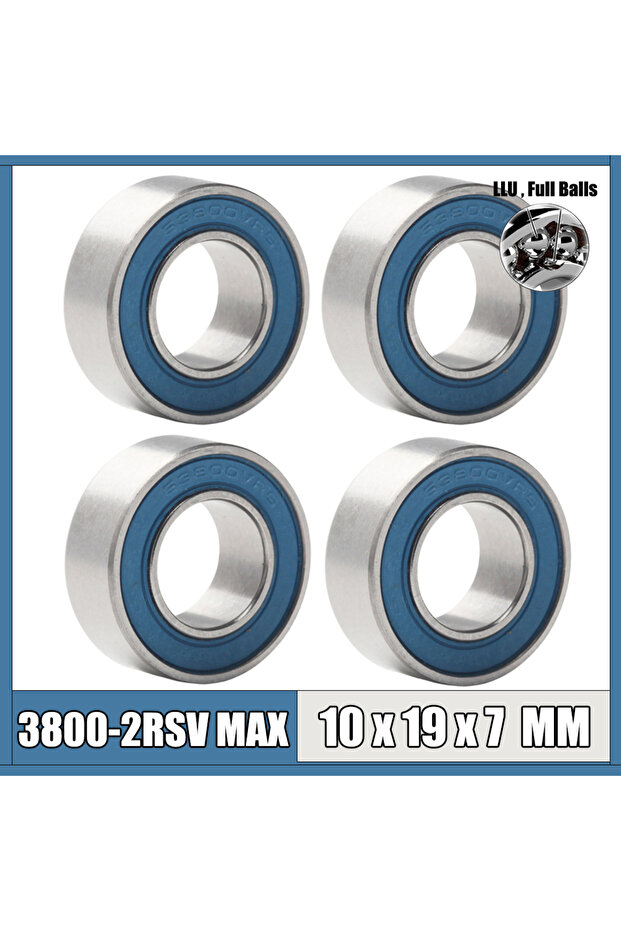 63800 2RSV MAX Bearing 10*19*7 mm 4Pcs C2 Single Row Full Balls Bicycle Frame Pivot Bearing 3800 2RS