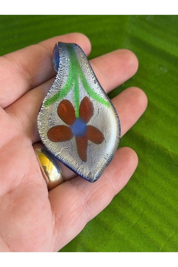 6X3 cm Glass Melting Patterned Pendant