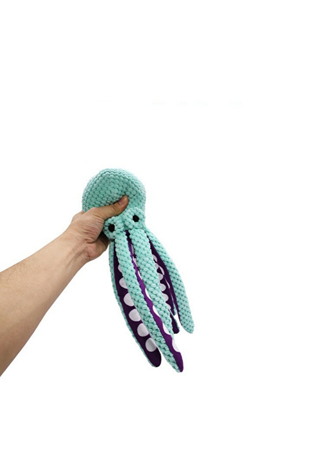 green New Octopus Interactive Dog Chew Toy - Scented Plush, Bite Resistant, Dental Grinding Teeth Cl