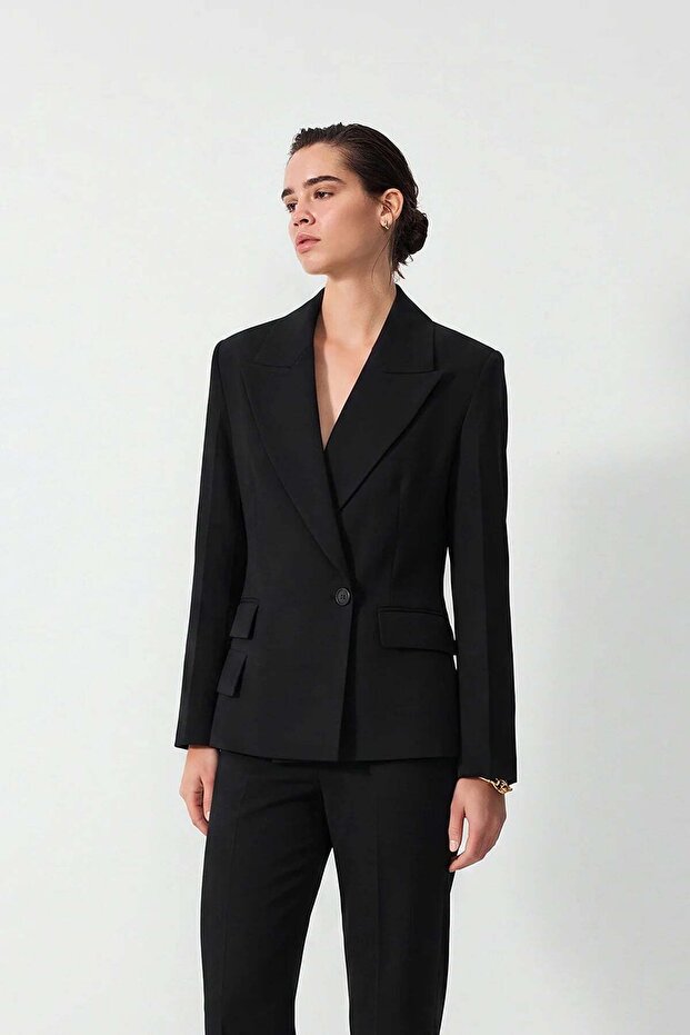 Pocket Detailed Double-Breasted Jacket - Premium Edition