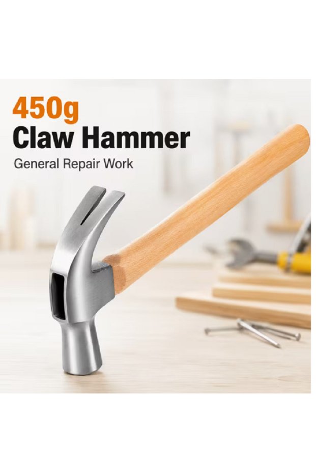 Claw Hammer with Wooden Handle, 450 grams