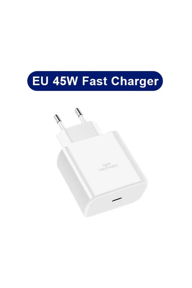 EU Plug White 45W PD Fast Charging For Samsung S22 S23 Ultra Note10 Plus Mobile Phone USB Type C Cab