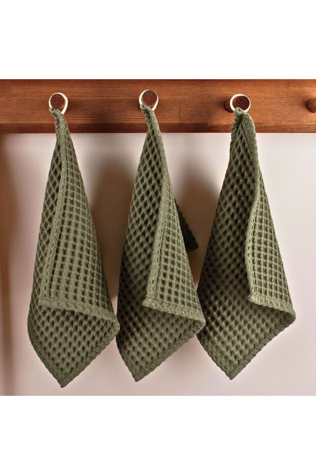 Luxury Kitchen Towels 3 Pieces - High Quality, 100% Cotton, 30X30 Cm, Waffle Weave Hand Face Guest Towels Washcloth Towels