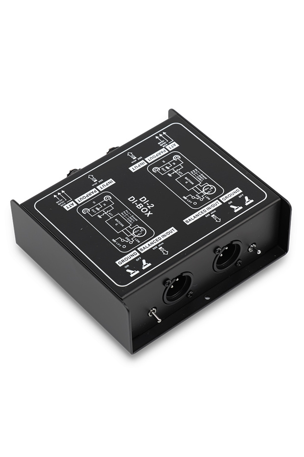 2 channel KDES DIBOX Professional Passive DI-Box Direct Injection Audio Box Balanced & Unbalance Sig