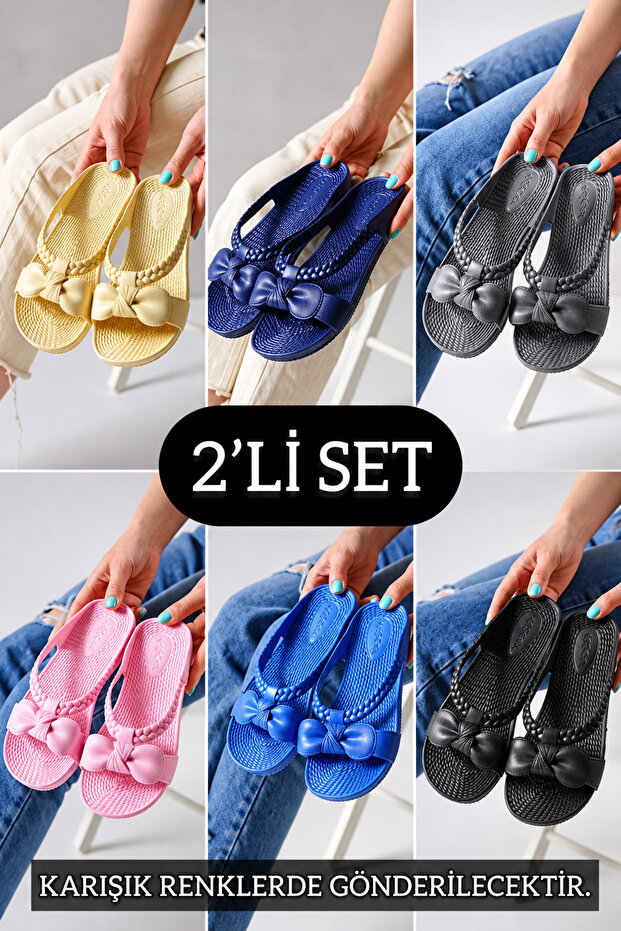 2-Pack Unisex Non-Slip Street Beach Summer Casual Slippers