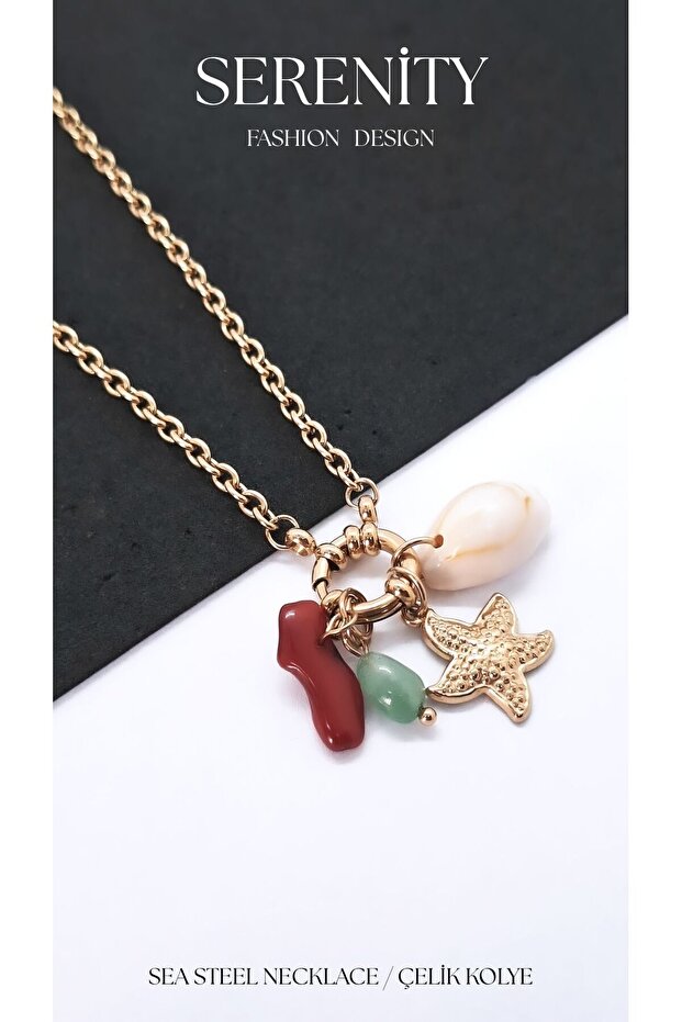 Starfish Conch Ocean Steel Necklace