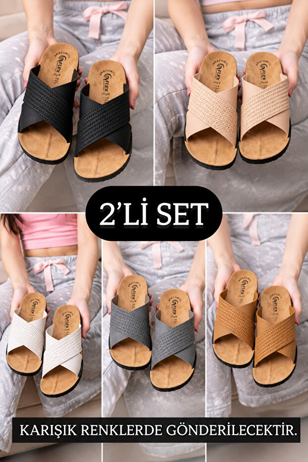 2-Pack Unisex Non-Slip Street Beach Summer Casual Slippers