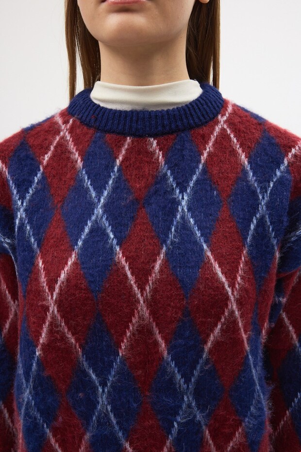 Baklava Pattern Sweater Burgundy
