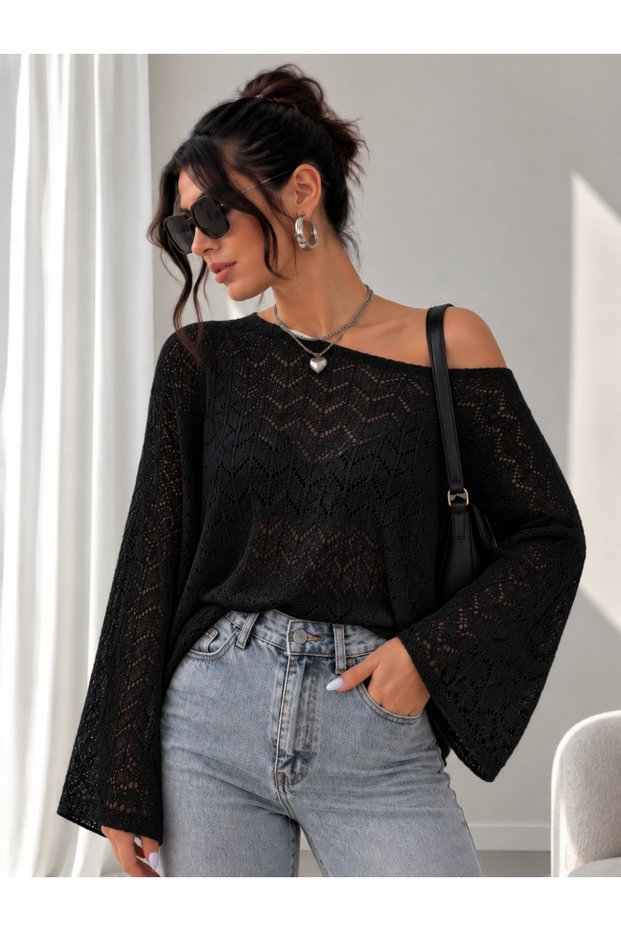W Bluz Summer Openwork Blouse