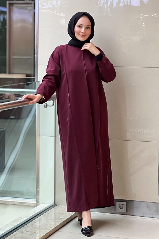 Glitter Thread Patterned Dress with Ribbed Detail
