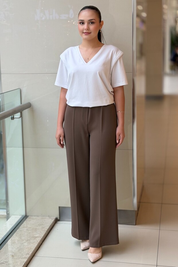 Sentez Colmar Wide Leg Trousers with Elastic Waist