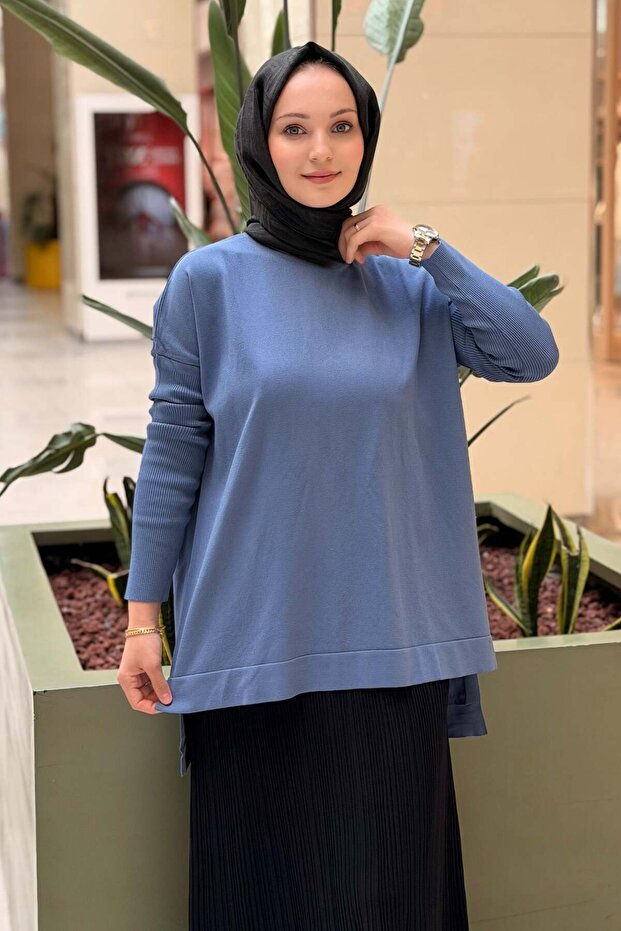 Crimped Sleeve Mercerized Tunic