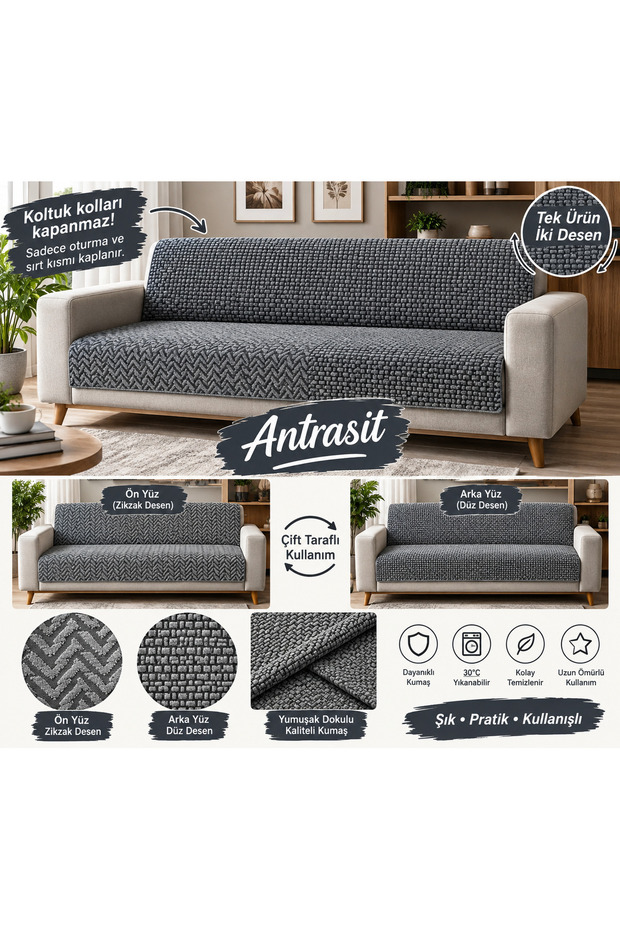 Single Product, Two Different Pattern-Looking Seat Covers (Anthracite Color)