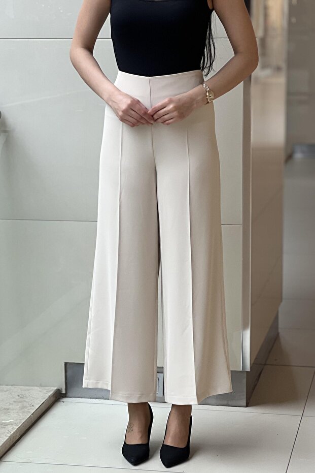 Synthesis Short Wide Leg Pants with Elastic Back