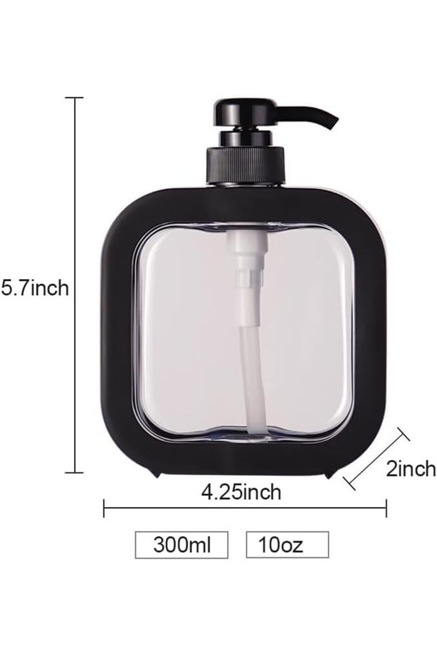Plastic 1 piece black 300ml 1 PC 300ml/500ml Bathroom Soap Dispenser Refillable Lotion Shampoo Showe