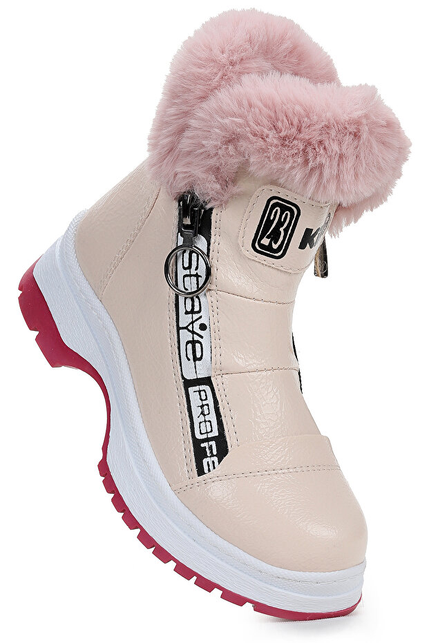 250 Patent Leather Cracked Zippered Girl's Boots