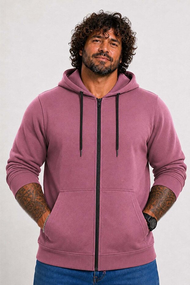 Large Size Unisex Hooded 3ip Sweat 11701 Lilac
